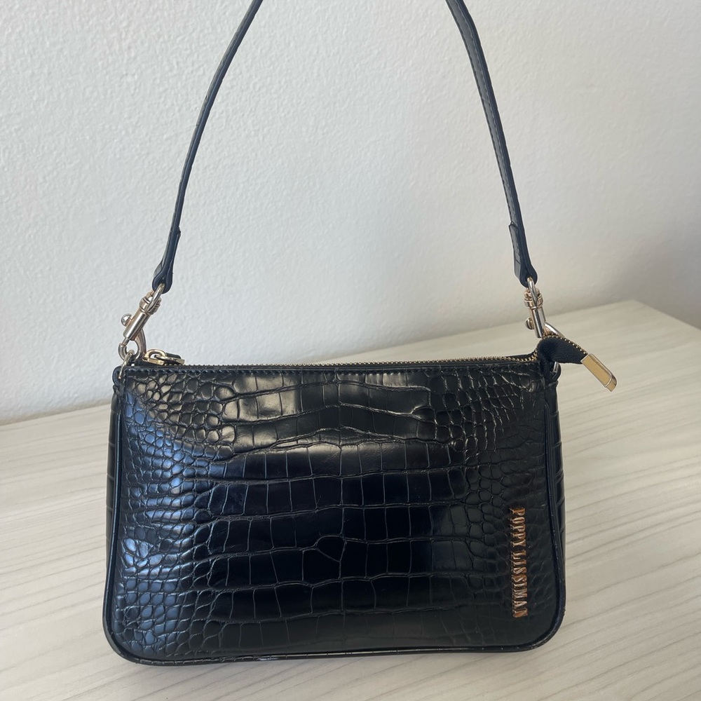 POPPY LISSIMAN BLACK CROC PURSE - Picture 2 of 9